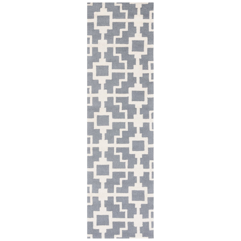 Vannatter Hand Hooked Performance Geometric Rug, Runner 2'3" x 8'