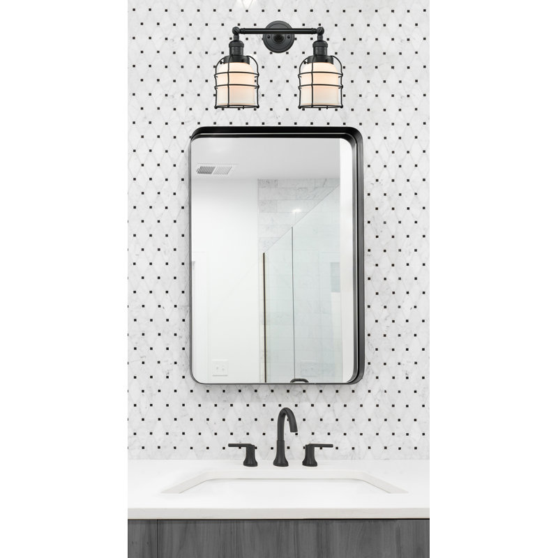 Gastelum 2 - Light Dimmable Vanity Light, Matte White Cased, Matte Black, Bulb Not Included