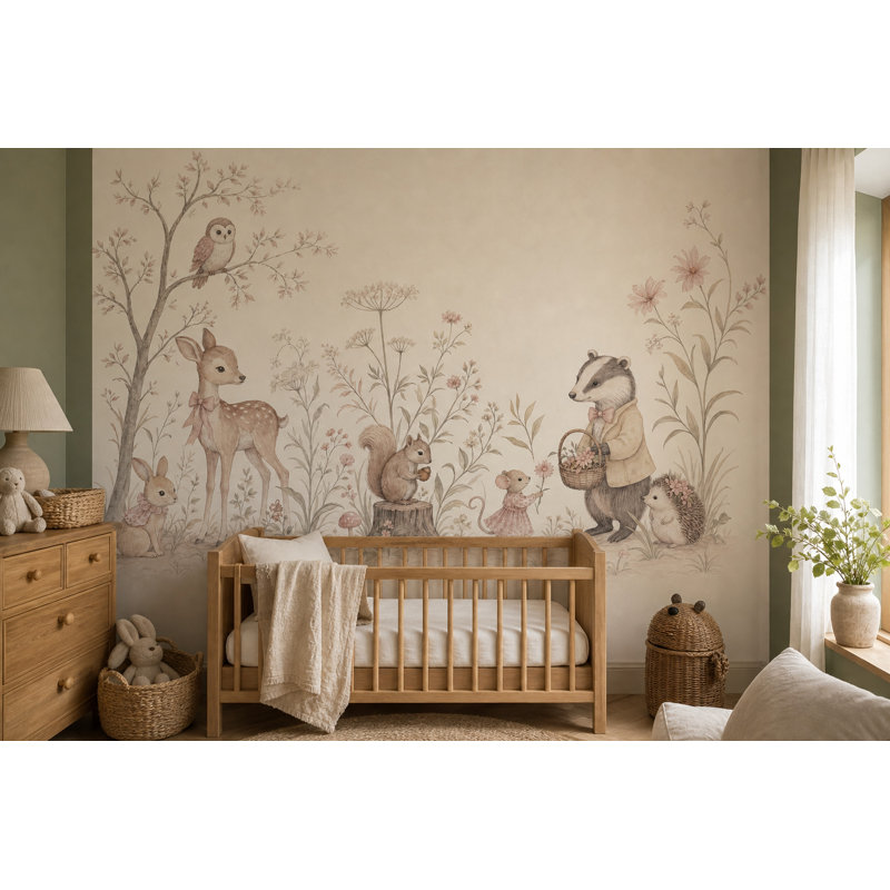 Papier peint fantaisiste forêt enchantée, 120 po x 96 po, Peler et coller