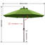 Parasol de patio en oléfine 9 pi 9 pi-681813143