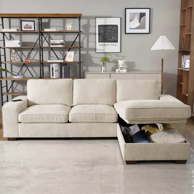 Jossilynn L-Shape Convertible Sectional Sofa with Storage