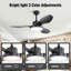 Ventilateur de plafond 47 pouces avec lumière DEL 22W et télécommande 6 vitesses CC pour chambre noire-387640895-387640889