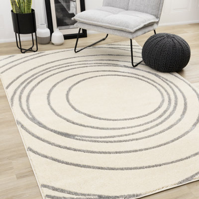 Tapis gris crème Dilmore