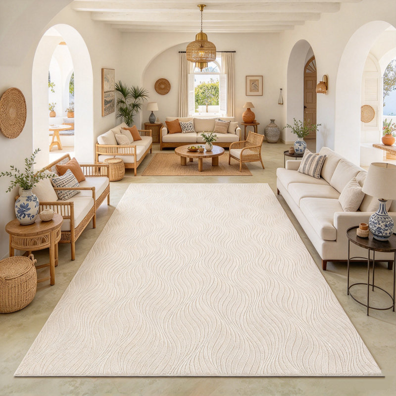  Tapis doux et lavable Wavy Line, Rectangle 9 pi x 12 pi