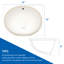 Lavabo de salle de bain ovale moderne en céramique 19 po x 16 po - Lavabo blanc pur avec trop-plein, faible absorption d'eau, résistance aux acides, teinture encastrée de conception avancée - caractéristique