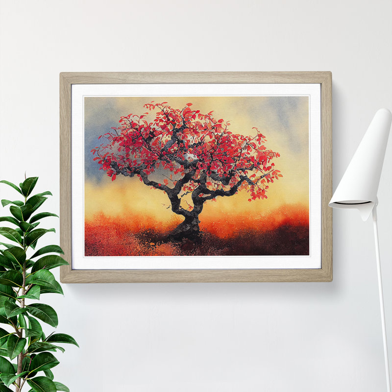 Captivating Apple Tree - Single Picture Frame Print, Oak, 46cm H x 64cm W x 2cm D