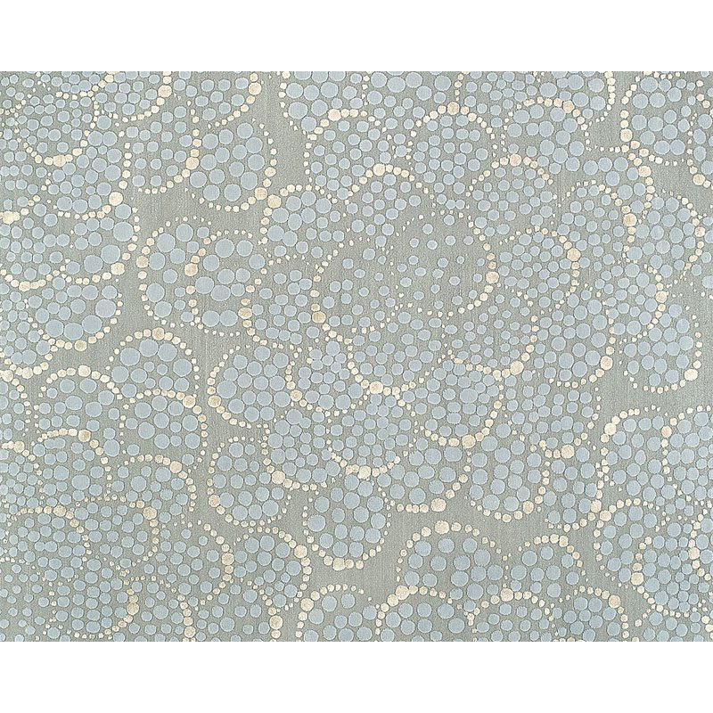 Effervescence Polka Dots Area Rug in Beige/Blue/Gray, Rectangle 6' x 9'