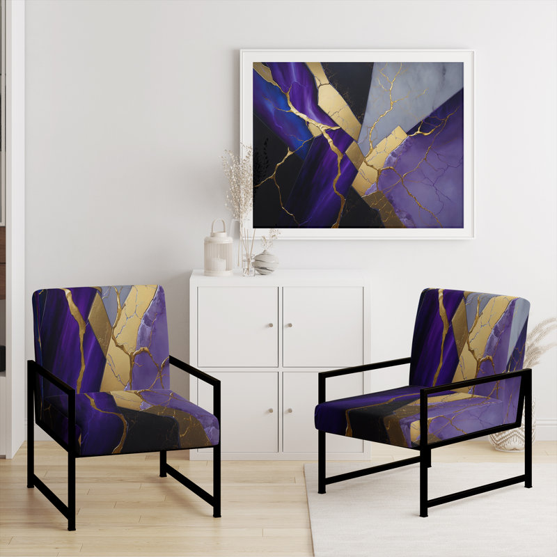 Cress - Fauteuil d'appoint rembourré en marbre, Noir, noir, noir, noir