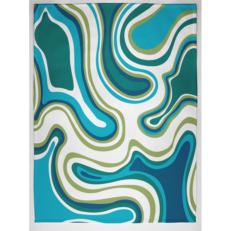 Jeté polaire en agate de plage, L 50 po x l 60 po x P 0,5 po, Bleu sarcelle