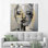 Portrait de femme minimaliste imprimé sur toile de coton avec une œuvre d'art tendance idéale pour la décoration moderne