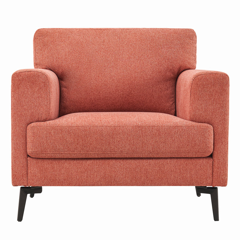 Blannie Upholstered Accent Chair, Red Linen Blend