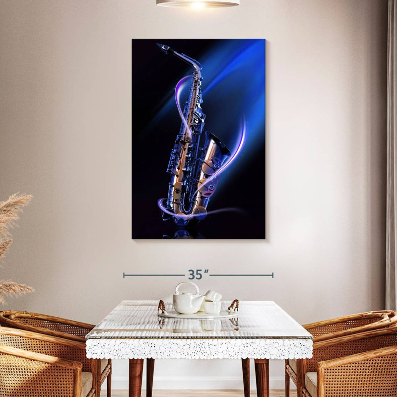Saxophone lumineux Abarca, H 48 po x l 32 po