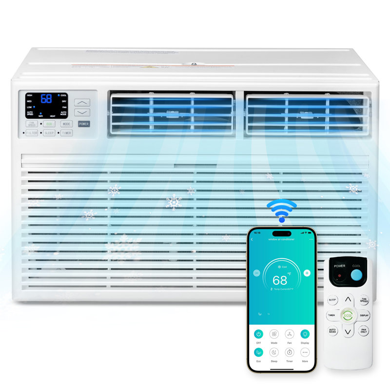 Climatiseur à travers le mur 8 000 BTU Wi-Fi avec déshumidificateur