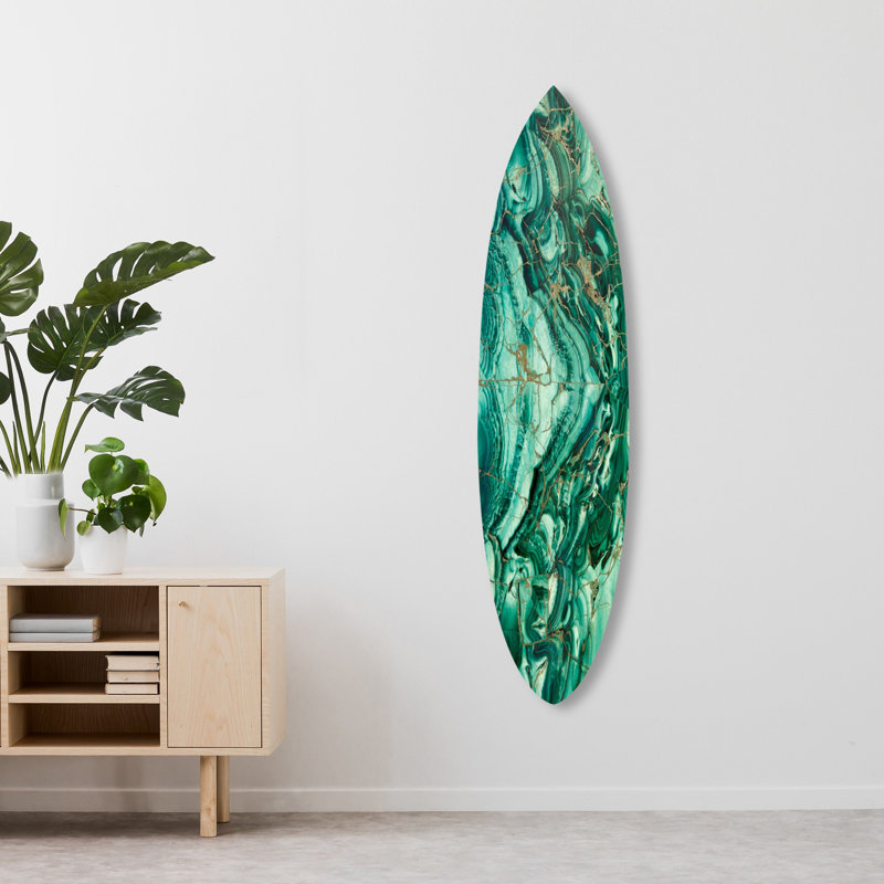 Malachite Decorative Acrylic Surfboard by Oliver Gal