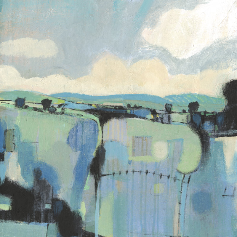 Abstract Shades Of Blue II by Timothy O' Toole - Wrapped Canvas Painting, 91cm H x 91cm W