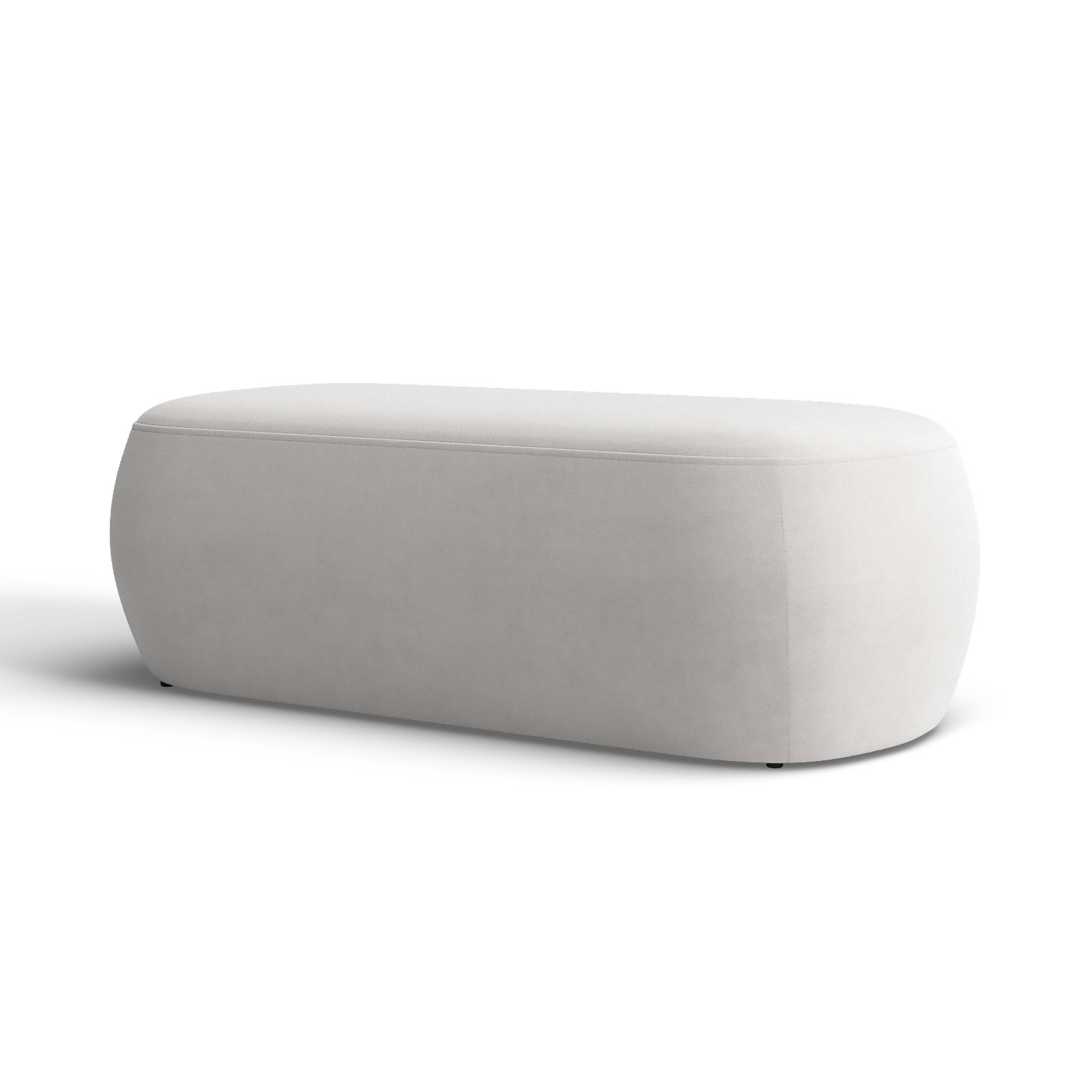 50" Velvet Upholstered Ottoman, Gray Velvet