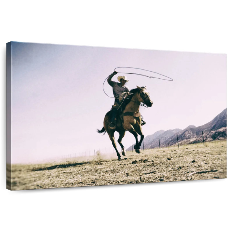 Lelar Cowboy et son lasso, H 24 po x l 36 po