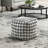 Black White Upholstered Pouf, Square, Non-Slip Base, 16X16x16 Fashionable Square Pouf In And White, Fabric Cover, 300Lbs Weight Tolerance