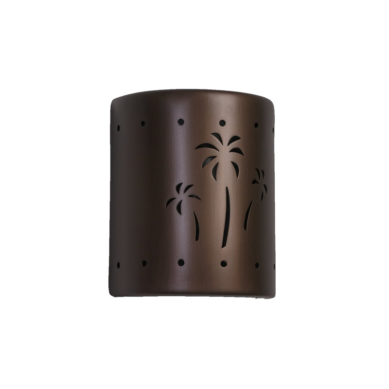 Hockinson Ceramic Outdoor Wall Light, LED Bulb Included, Rubbed Bronze, 10" H x 8" W x 5" D