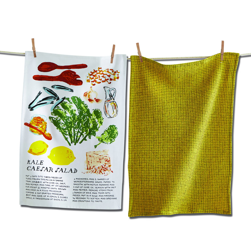 Kale Caesar Salad Dishtowel Set Of 2 In Crate