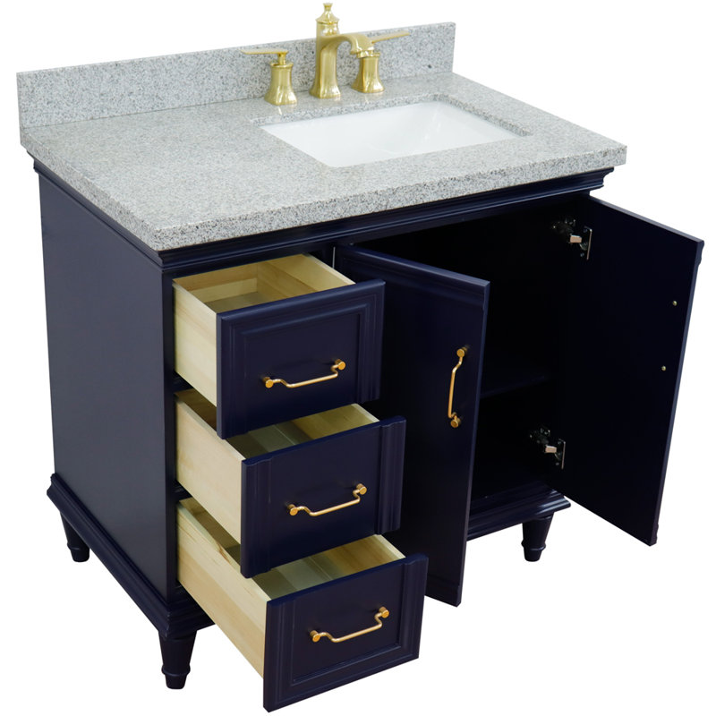 Ensemble de meuble-lavabo simple 37 po Livonia, Bleu