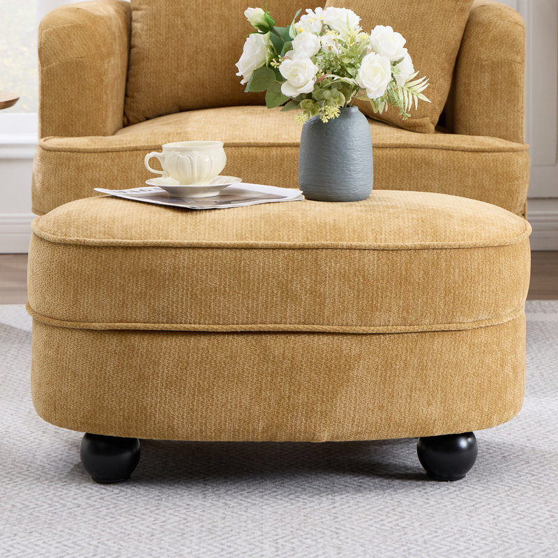 Table basse avec repose-pieds moderne 2 en 1 avec rangement Verona, Jaune