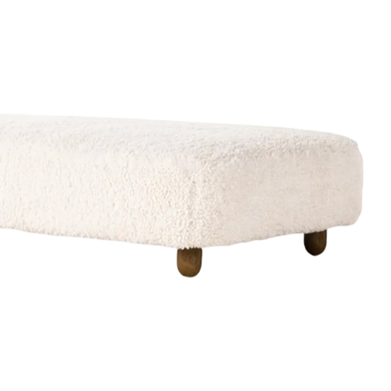 Banc de réception long en peau de mouton, H 15,75 po x l 55,12 po x P 21,65 po