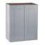 Armoire murale en bois massif à 2 portes et 2 tablettes pour le rangement de la cuisine, de la salle de bain, de la buanderie et des tablettes réglables prêtes à assembler (l 27 po x P 12 po x H 36 po)-336786900