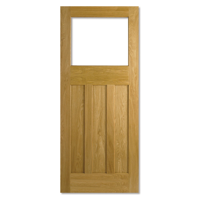 DX 30s Style Unglazed Unfinished Oak Internal Door, 198.1 cm H x 76.2 cm W x 3.5 cm D