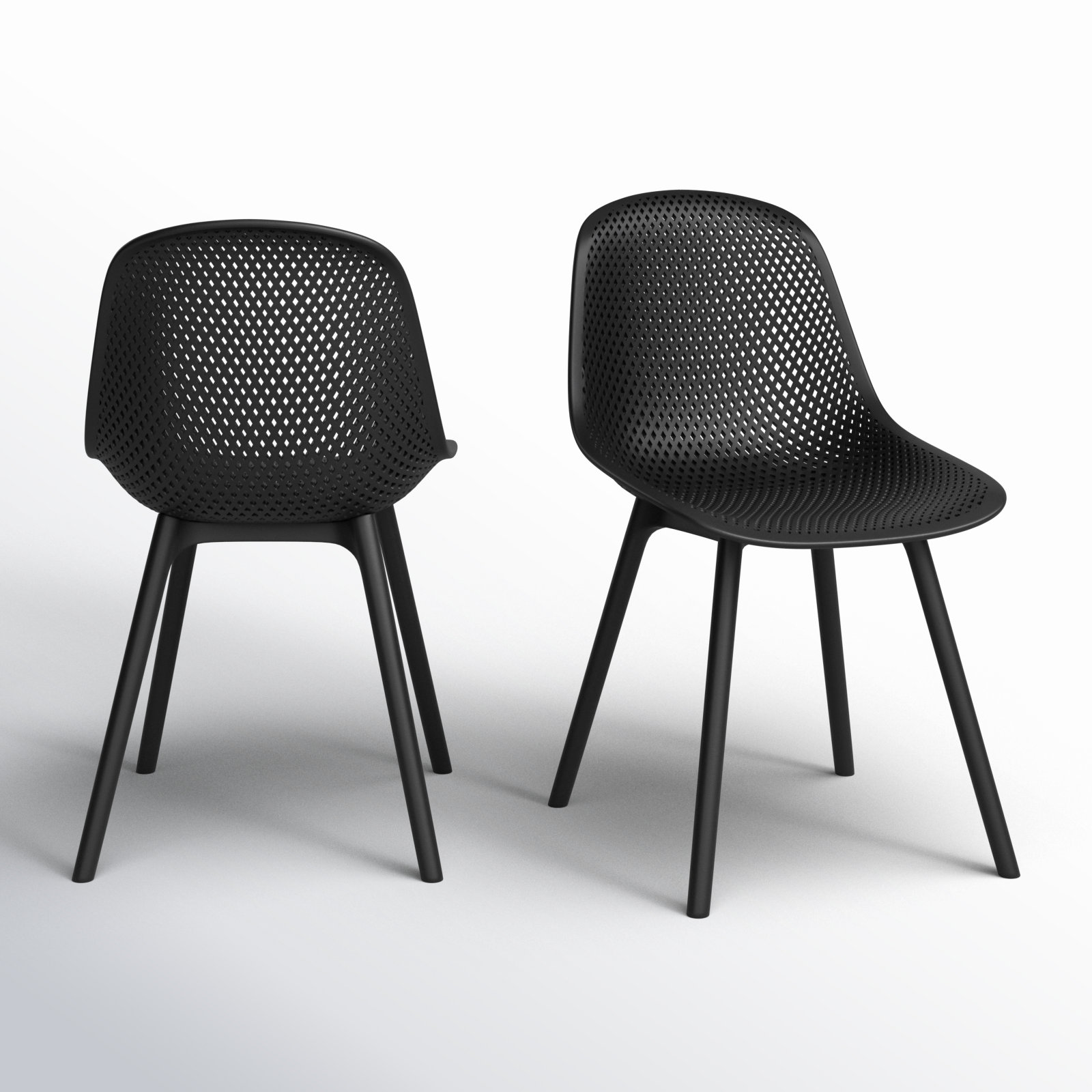 Artha Premium All-Weather Wicker Outdoor Dining Side Chair, Black