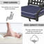 Chaise de patio en fonte d'aluminium 2 pièces avec structure noire et coussins bleus