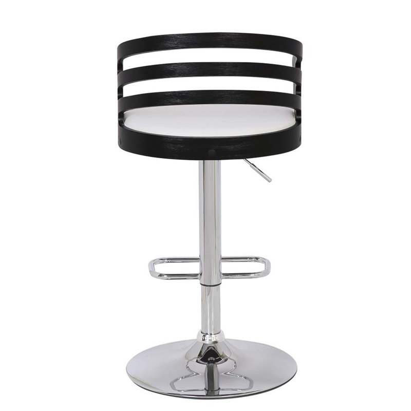 Tabouret de bar pivotant à dossier moderne Modern, Blanc/Noir