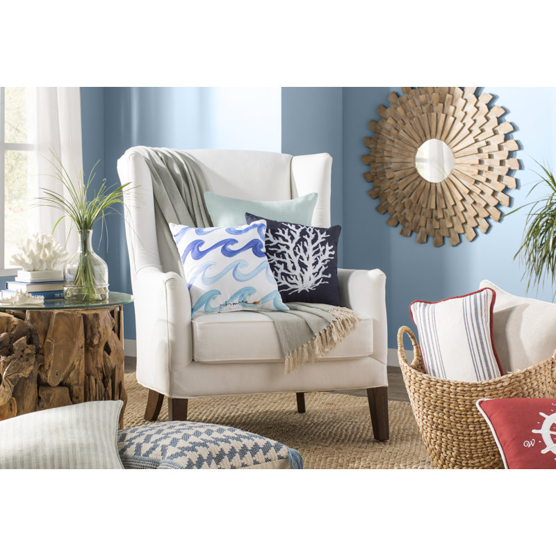 Lightle Reversible Throw Pillow, 22" x 22", Fern, Pillow Cover Only - No Insert