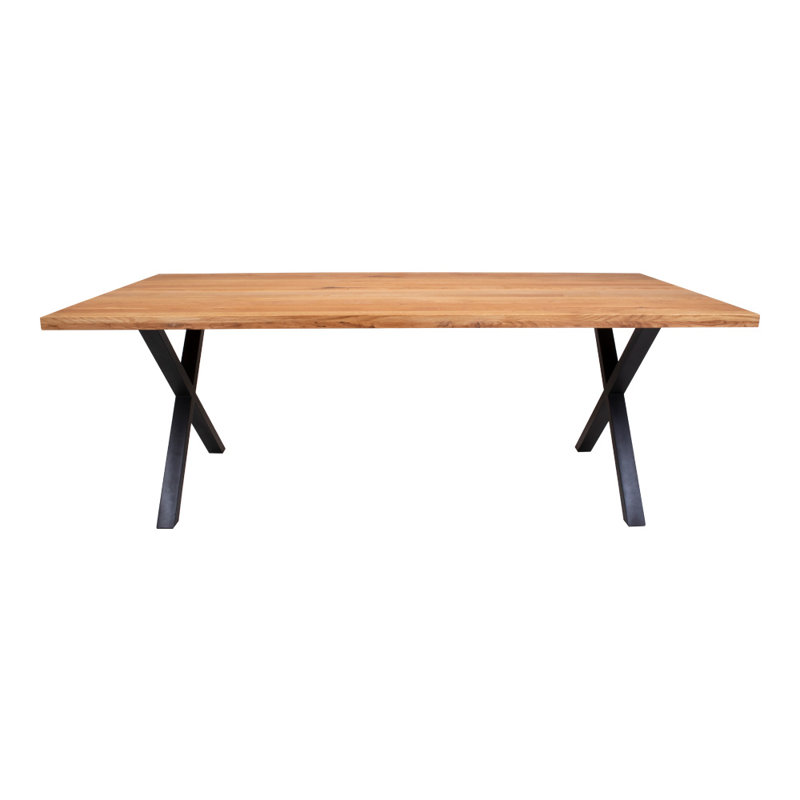 Daniell Oak Solid Wood Dining Table, Beige