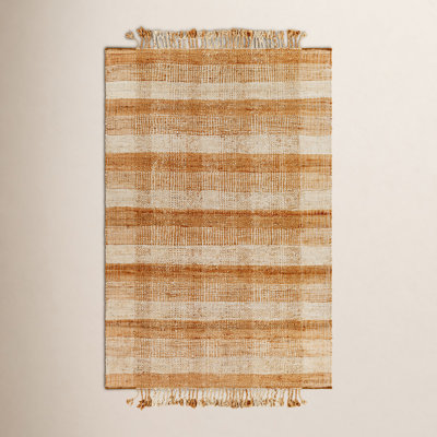 Hand-Woven Plaid Jute Rug