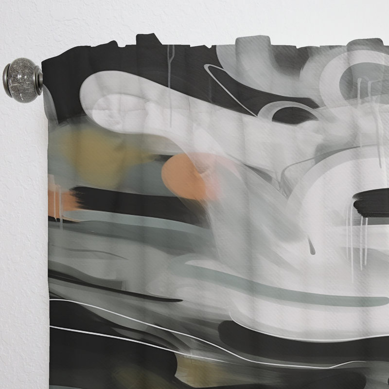 Kipley - Minimalisme Graffiti Artwork II - Rideau à encre liquide - Velours obscurcissant - 1 panneau, L 52 po x L 120 po