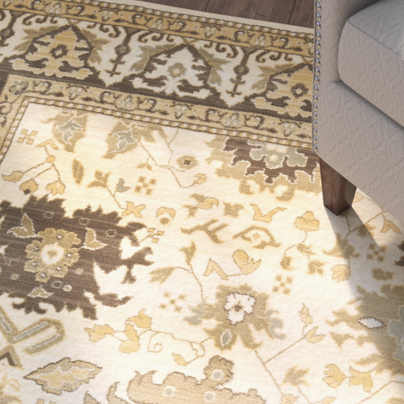 Tapis crème / brun Christensen, Rectangle 4 pi x 5 pi 7 po