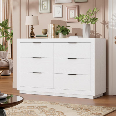 White 6-Drawer Dresser Bedroom Closet Storage Chest