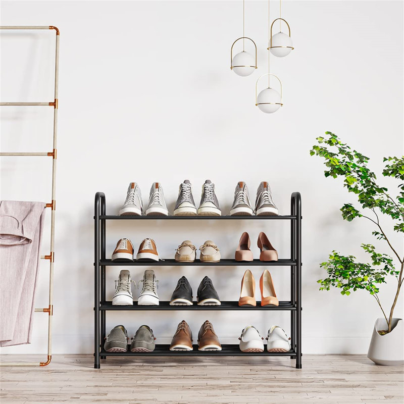 12 Pair Shoe Rack, Black