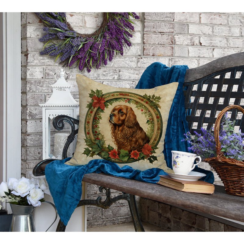 Coussin décoratif intérieur / extérieur en polyester Christmas, 18 po x 18 po, Carré