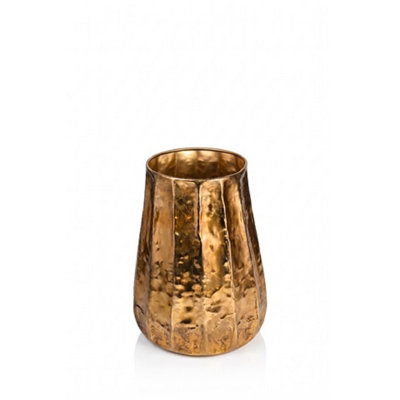 18" Iron Fluted Metal Floor Planter