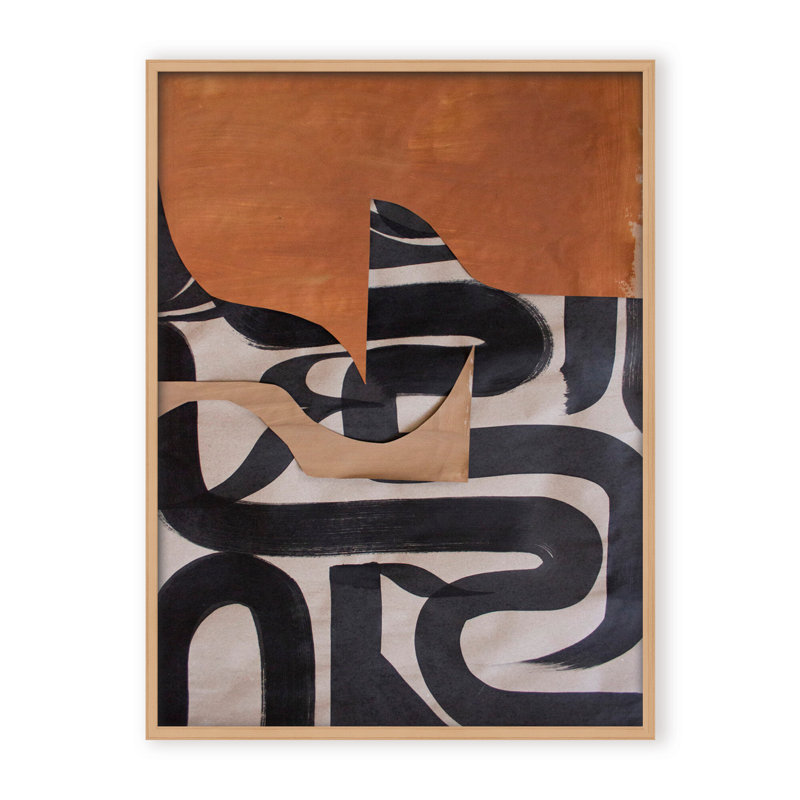 Gai: A Symphony Of Abstraction, 30" H x 24" W x 1.125" D, Framed Print, Gold