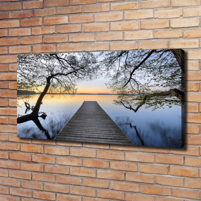 Pier At The Lake - Wrapped Canvas Print