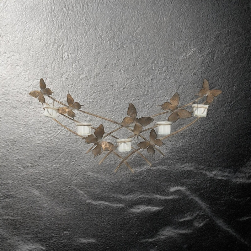 Metal Wall Wall Sconce, 5 Candles, 38 cm H x 79 cm W x 8 cm D