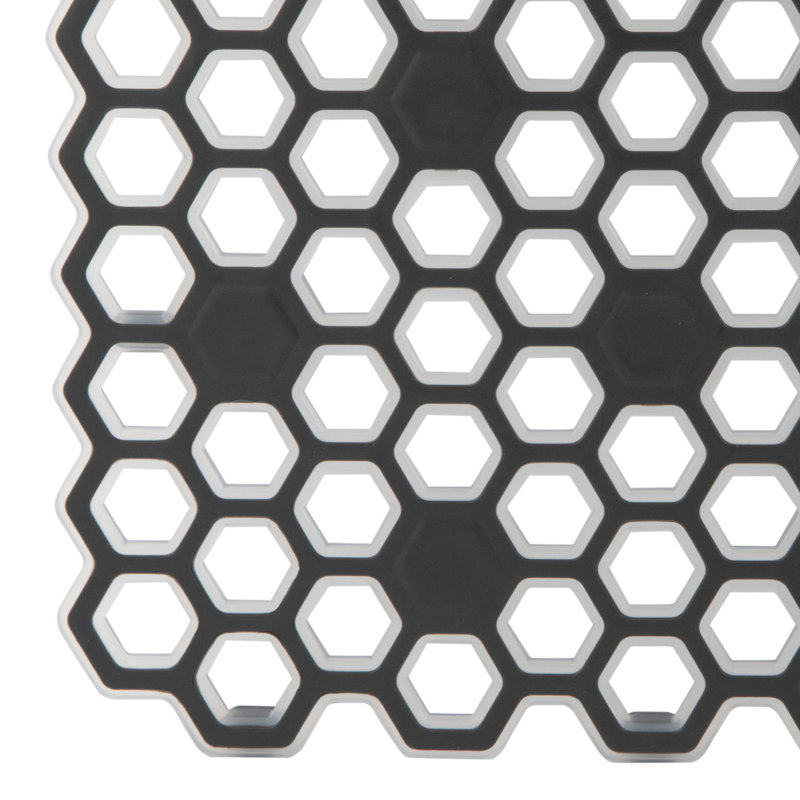 Plateau de drainage en plastique anti-dérapant HEXA, H 0,5 po x l 12 po x P 10,5 po, gris