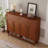 Red Brown Solid Wood Shoe Storage Bench