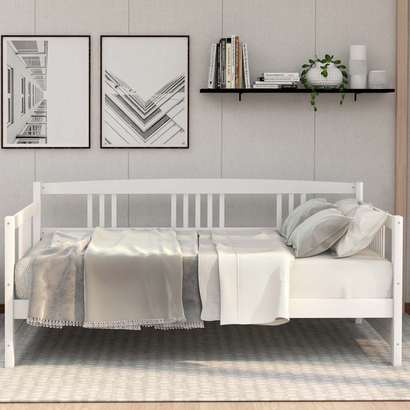 Lit de jour moderne en bois massif, Blanc