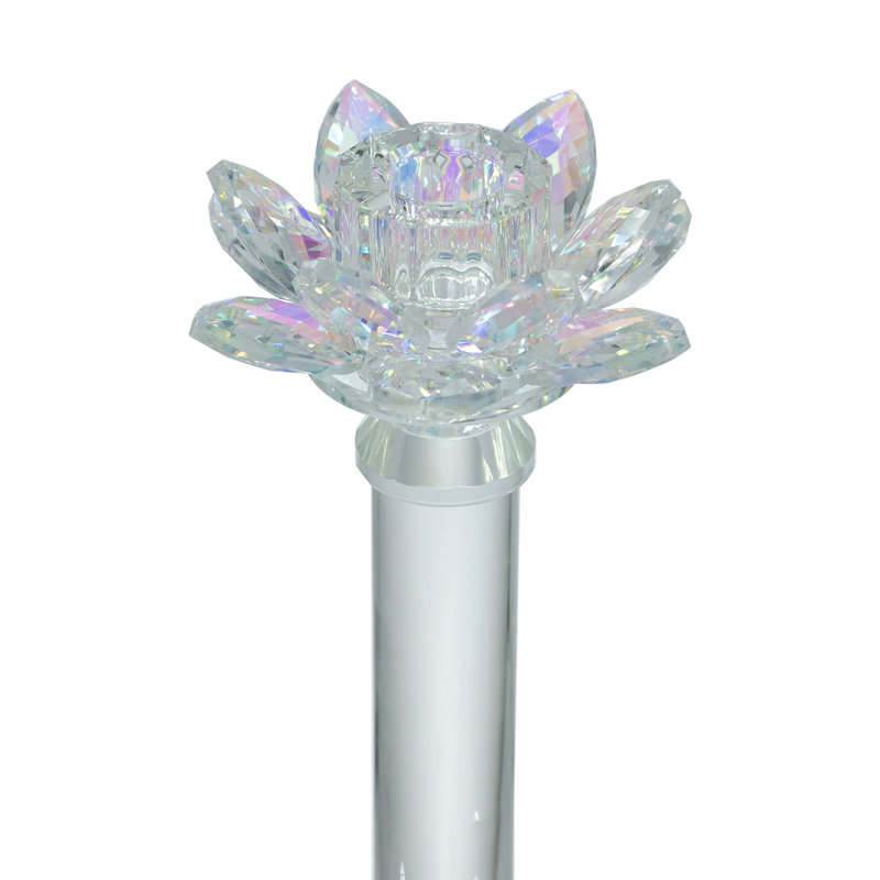 Porte-bougie en verre D4.5X11, H 11 po x l 4,3 po x P 4,3 po