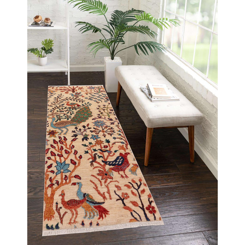 Tapis beige unique de 2 pi 1 po x 4 pi 11 po Saariyah