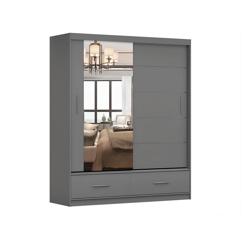 Charlesa Manufactured Wood Wardrobe, Grey